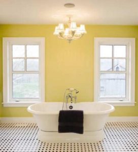 yellow bathroom wall paint